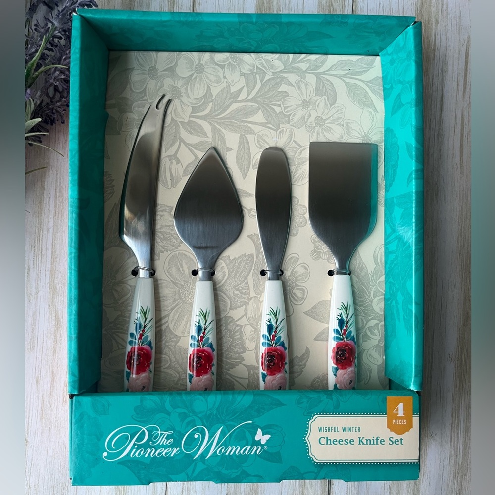 The Pioneer Woman Wishful Winter Cheese Knife Set 4 Piece